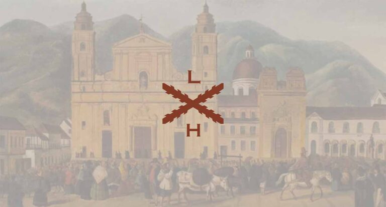 Imagen velada de una pintura que representa las universidades virreinales hispanas en América