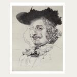 retrato con bolígrafo en blanco y negro de el Cardenal Infante Fernando