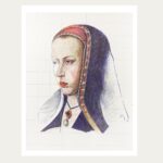 retrato con bolígrafo en bolígrafos de colores de Juana de Castilla