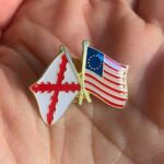 Pin bandera aspa de Borgoña y Betsy Ross